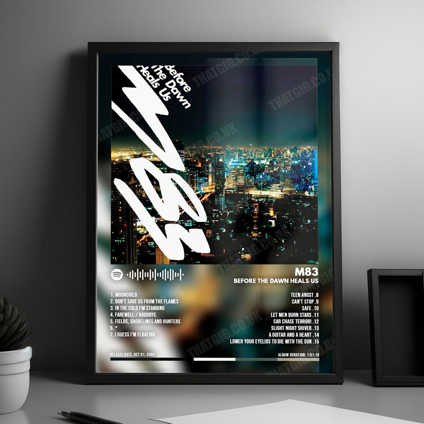 M83 "Before the Dawn Heals Us" Album Cover Poster - with Complete Tracklist
