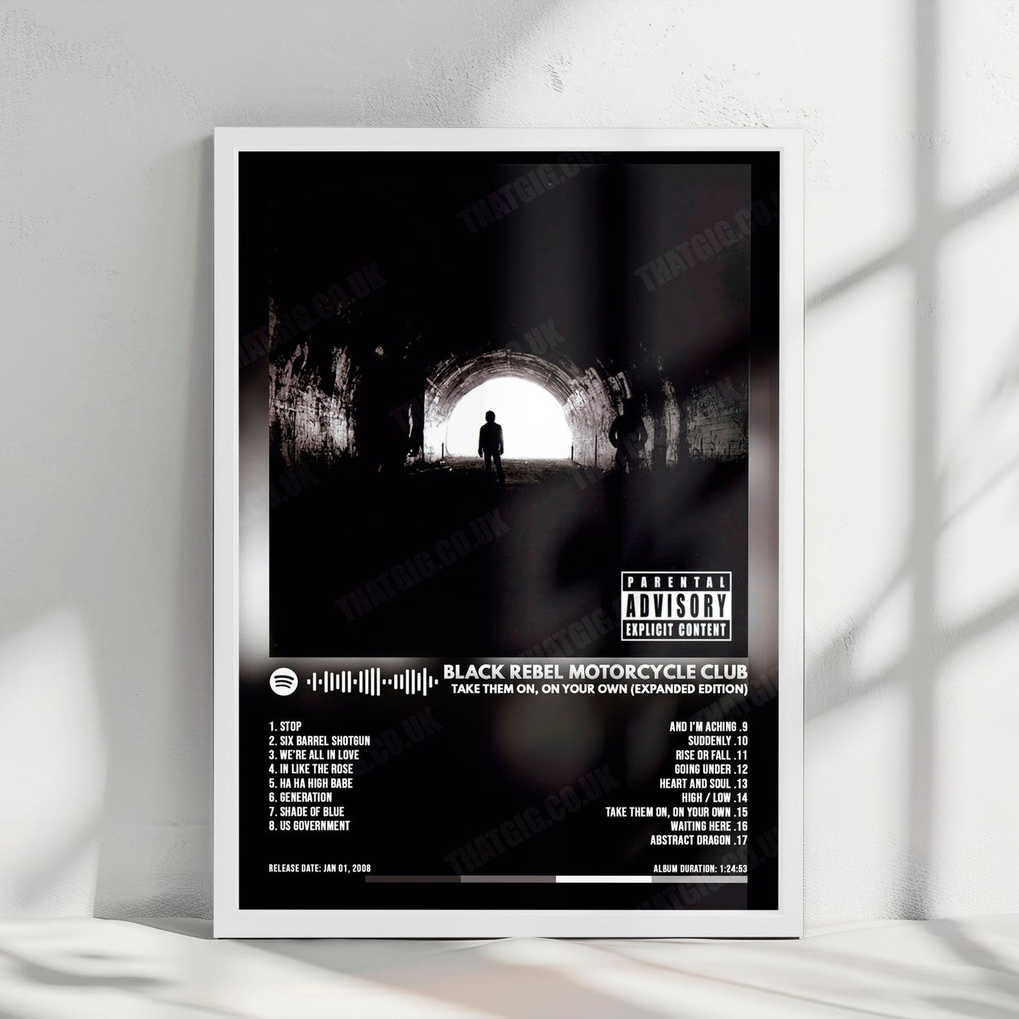 Black Rebel Motorcycle Club "Take Them On, On Your Own (Expanded Edition)" Album Cover Poster - with Complete Tracklist