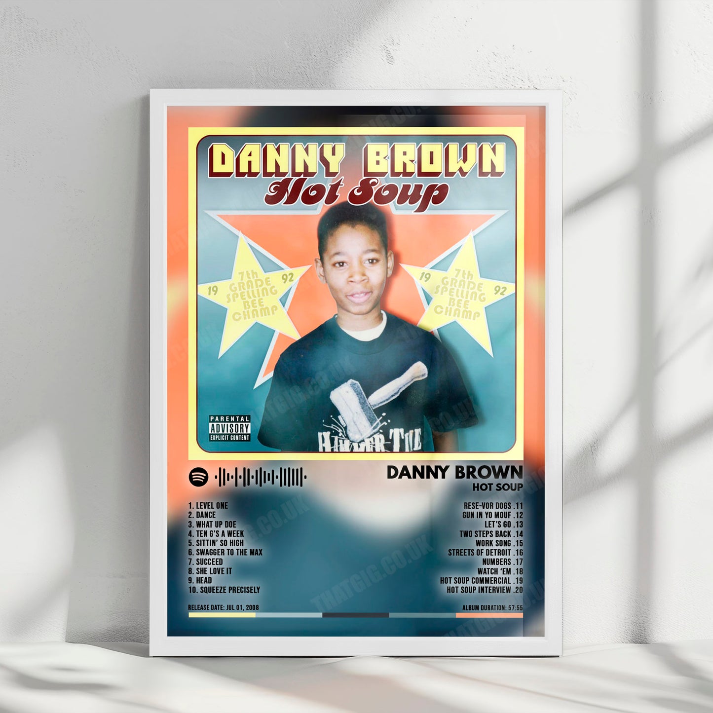 Danny Brown "Hot Soup" Album Cover Poster - with Complete Tracklist
