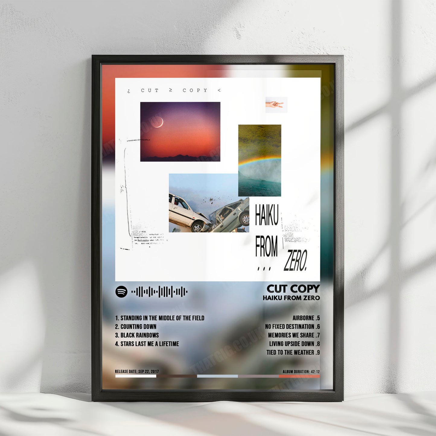 Cut Copy "Haiku From Zero" Album Cover Poster - with Complete Tracklist