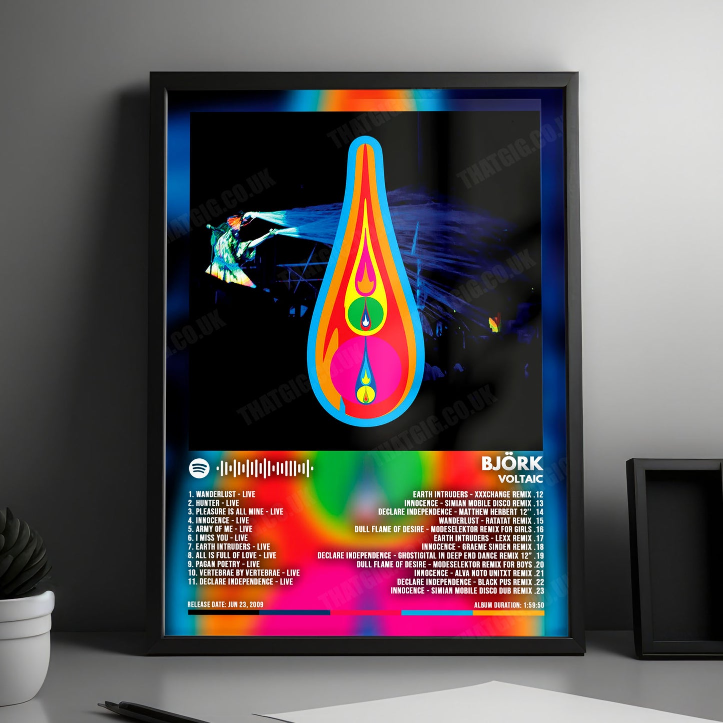 Björk "Voltaic" Album Cover Poster - with Complete Tracklist