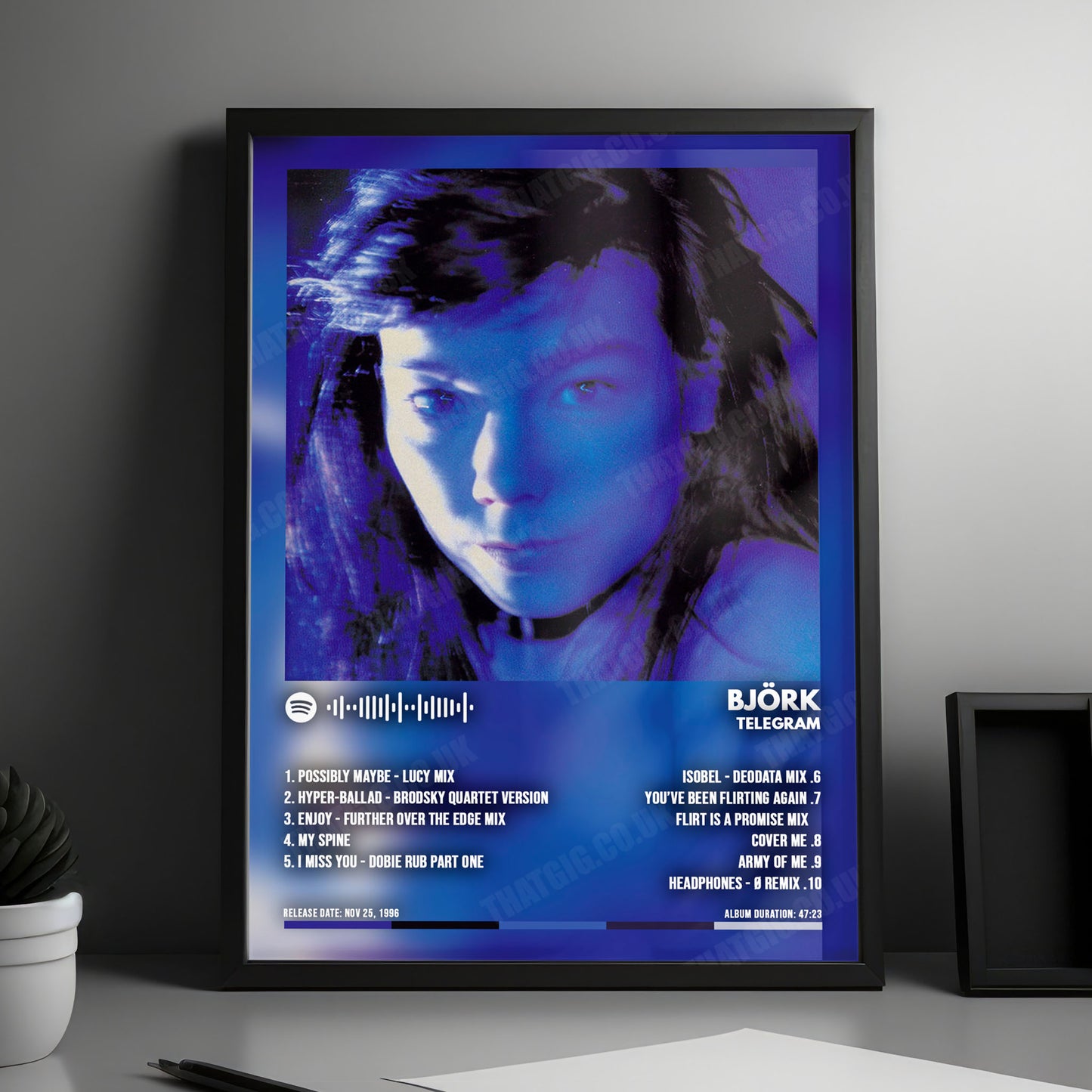 Björk "Telegram" Album Cover Poster - with Complete Tracklist