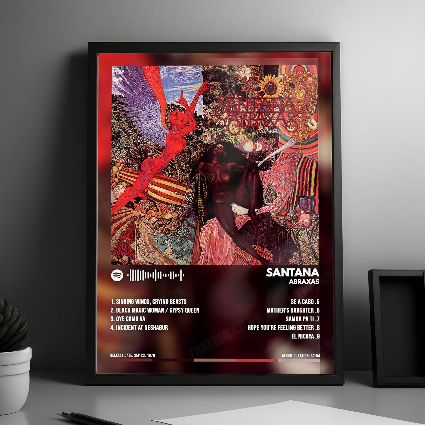 Santana "Abraxas " Album Cover Poster - with Complete Tracklist