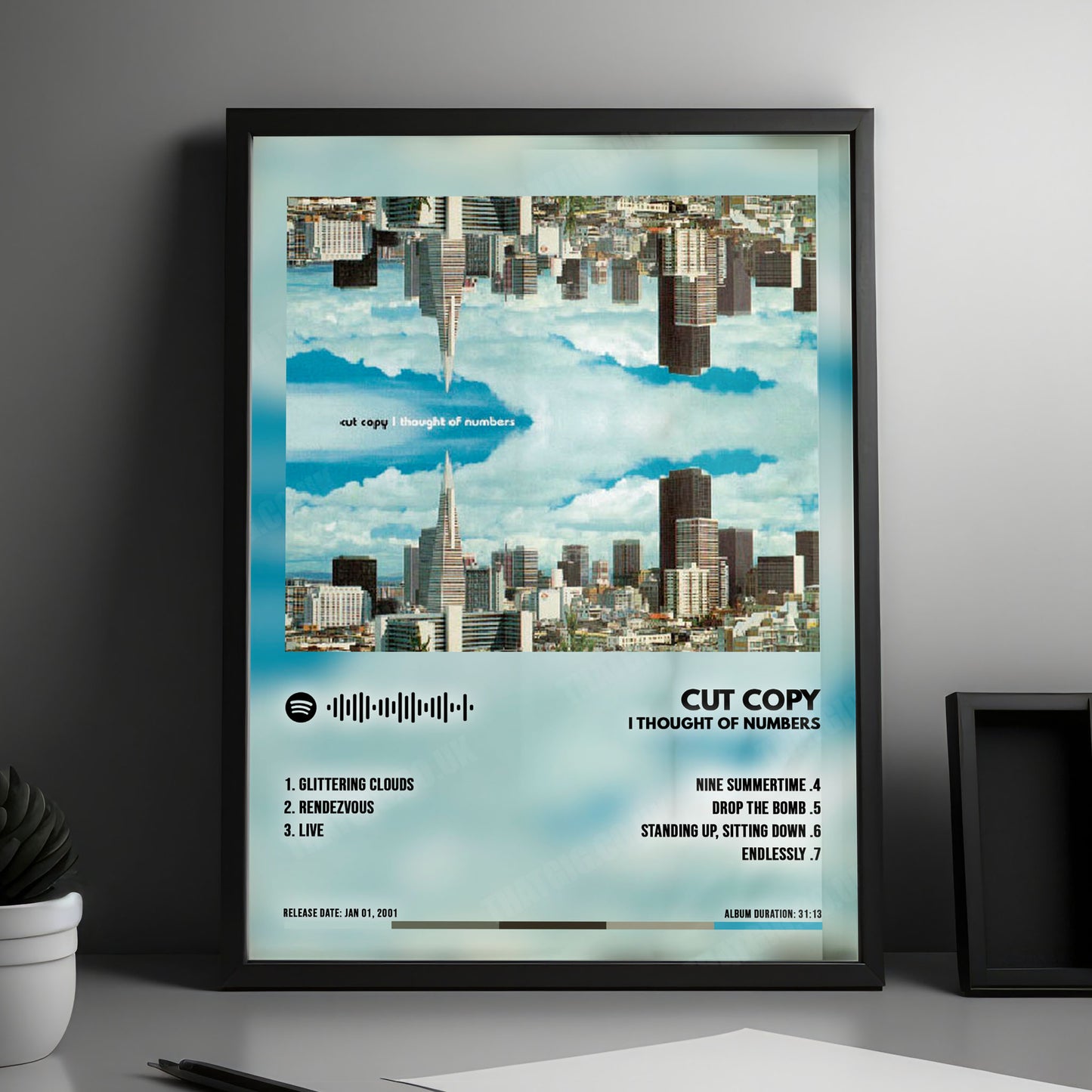 Cut Copy "I Thought Of Numbers" Album Cover Poster - with Complete Tracklist