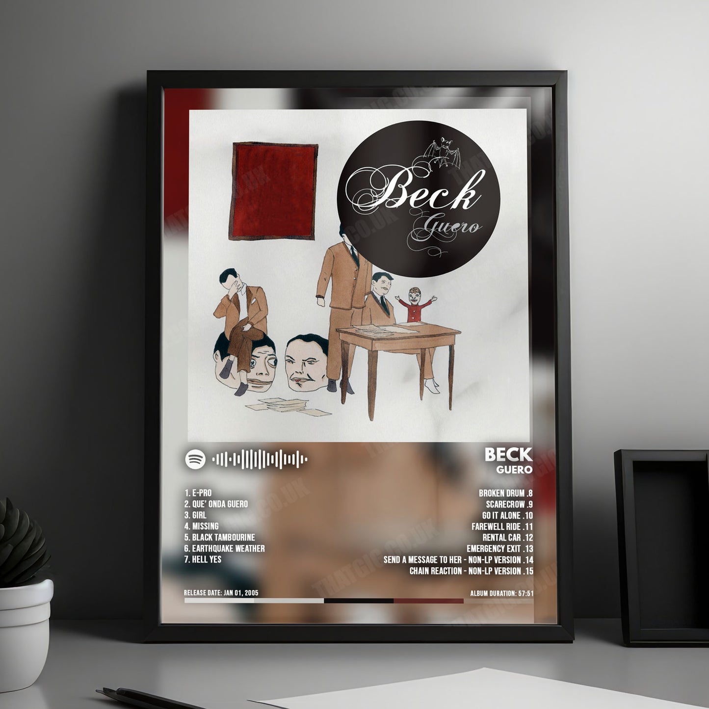 Beck "Guero" Album Cover Poster - with Complete Tracklist