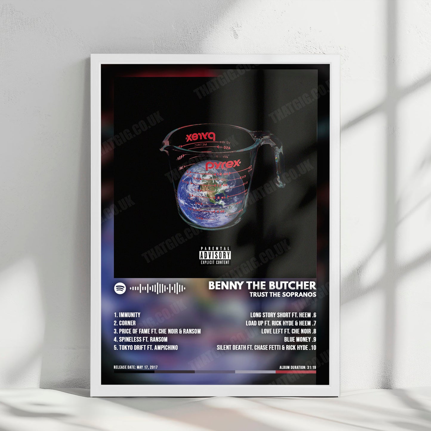 Benny The Butcher "Butcher Trust The Sopranos" Album Cover Poster - with Complete Tracklist