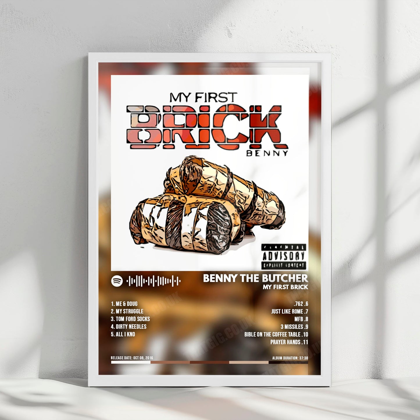 Benny The Butcher "Butcher My First Brick" Album Cover Poster - with Complete Tracklist