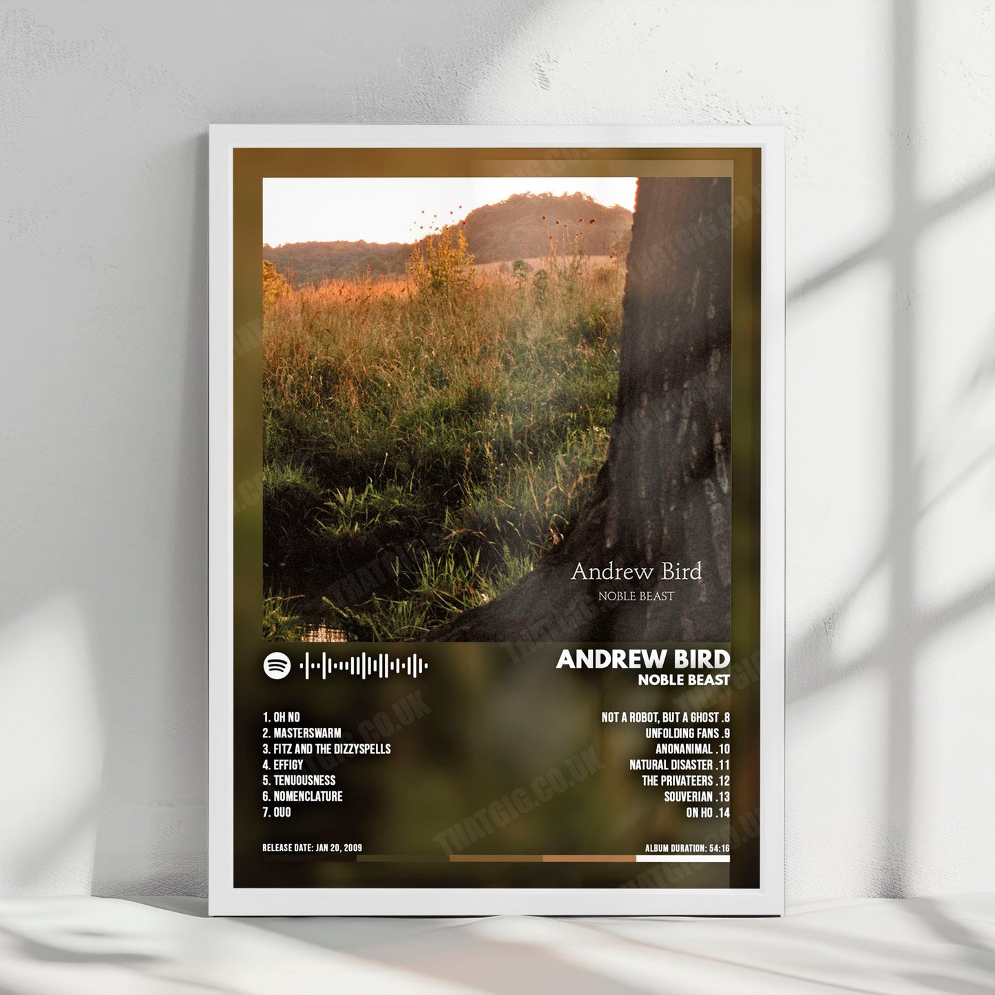 Andrew Bird "Noble Beast" Album Cover Poster - with Complete Tracklist