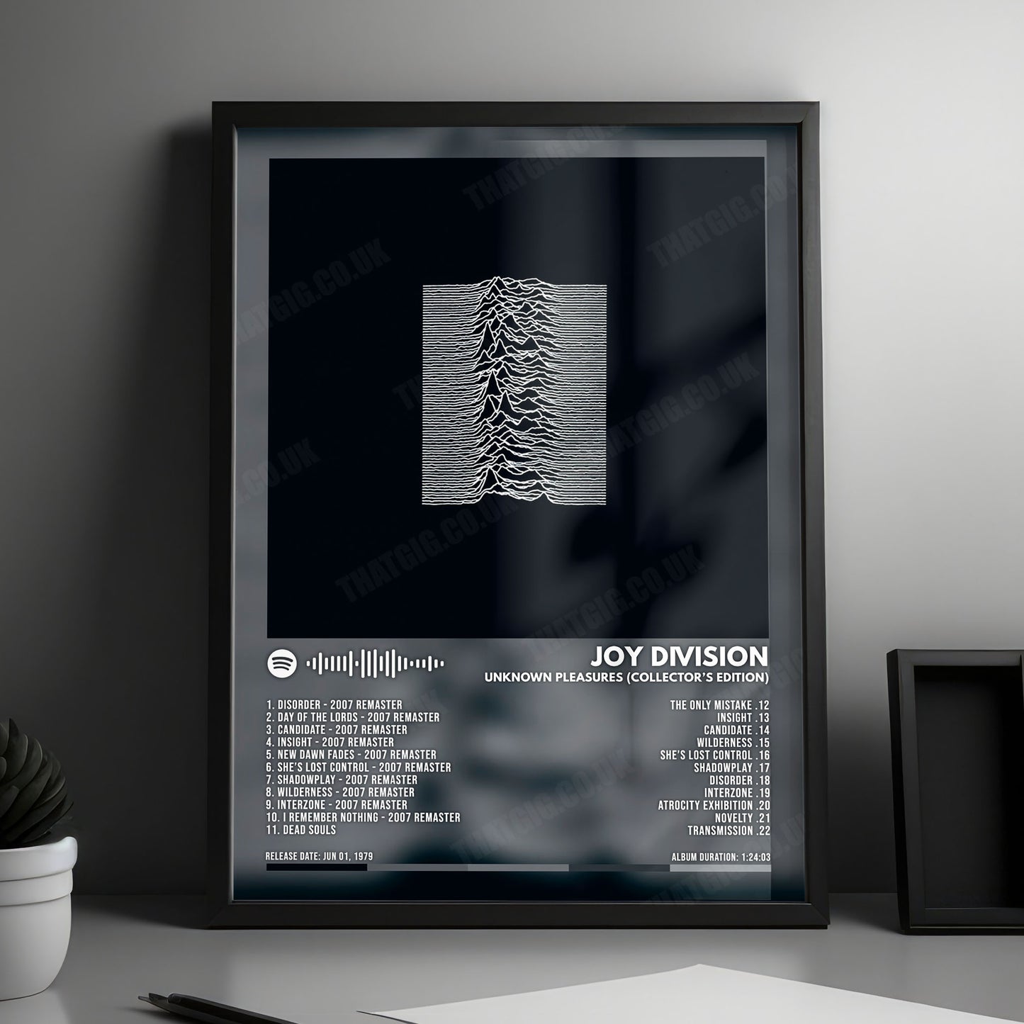 Joy Division "Unknown Pleasures" Album Cover Poster - with Complete Tracklist
