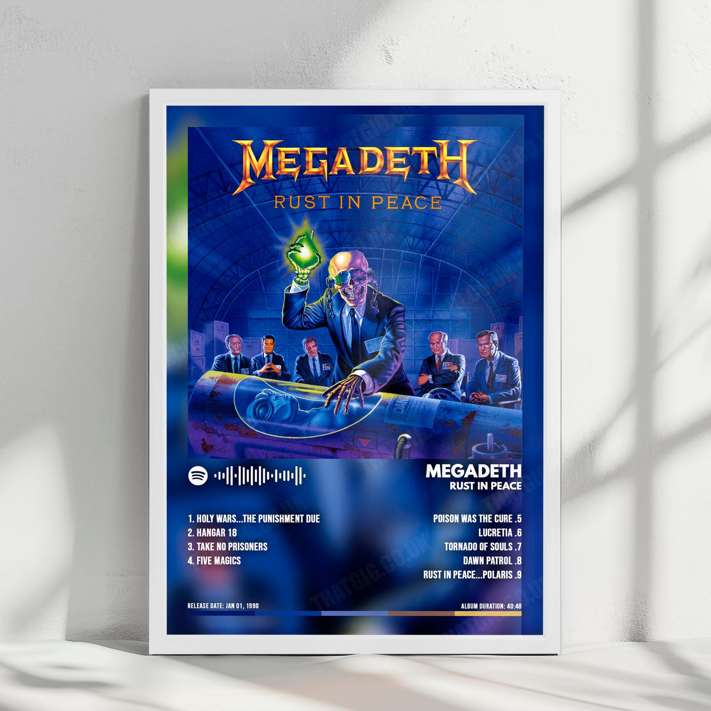 Megadeth "Rust in Peace " Album Cover Poster - with Complete Tracklist