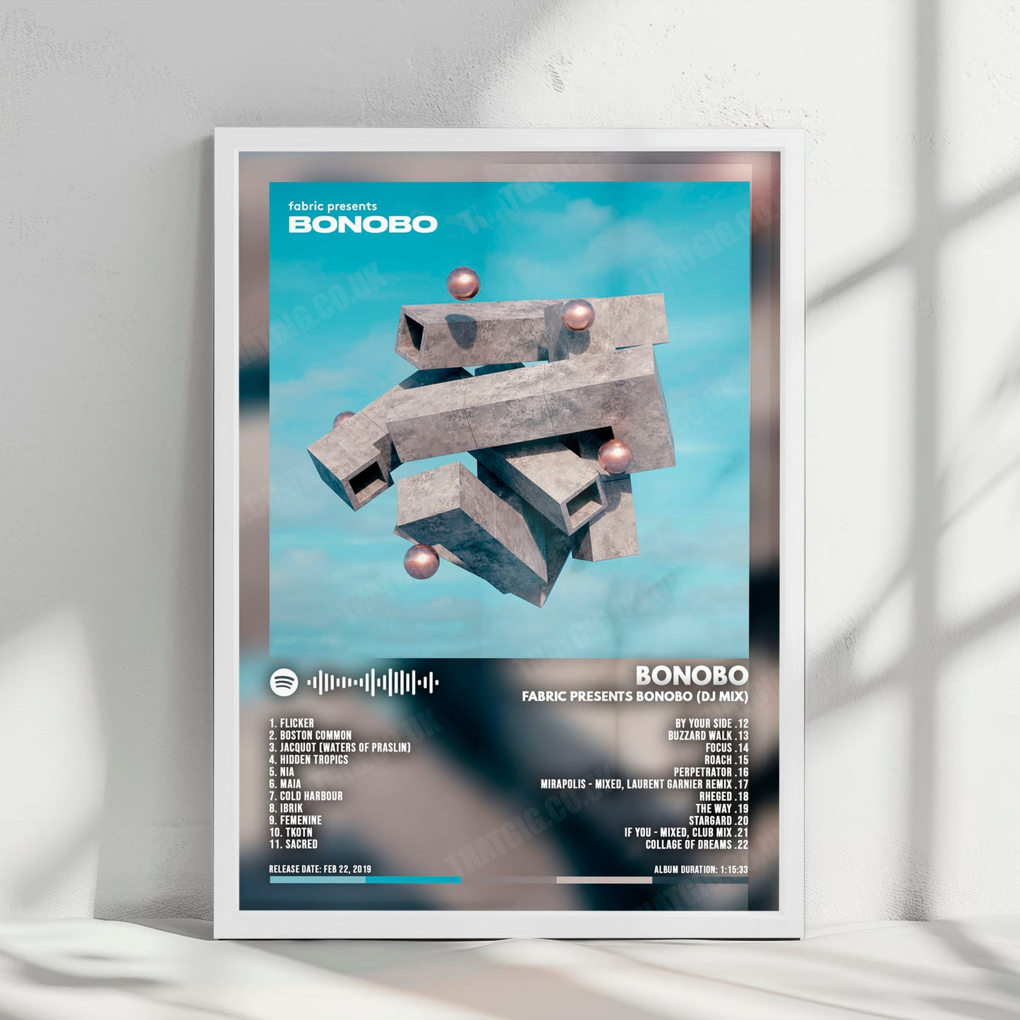 Bonobo "fabric presents Bonobo (DJ Mix)" Album Cover Poster - with Complete Tracklist