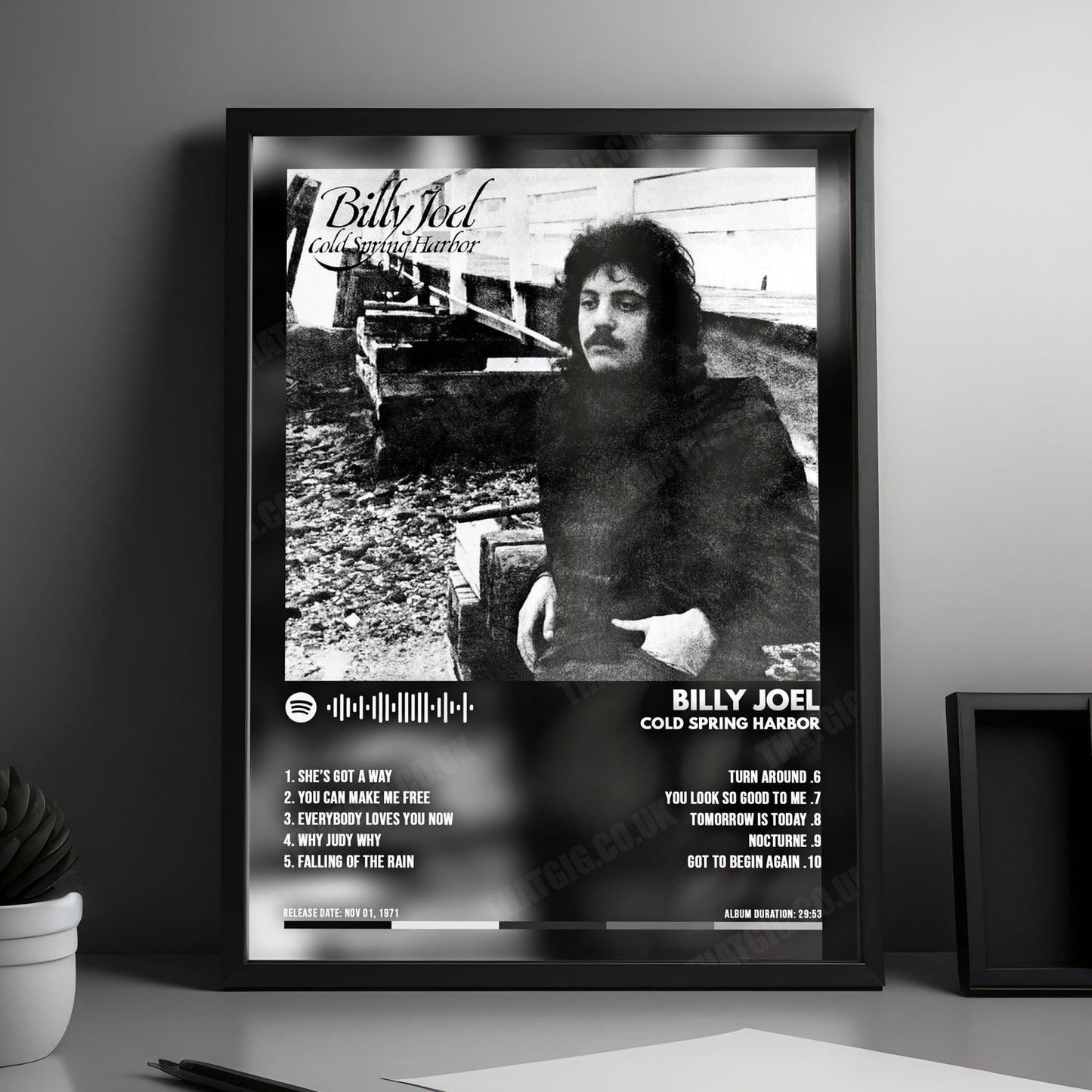 Billy Joel "Cold Spring Harbor" Album Cover Poster - with Complete Tracklist