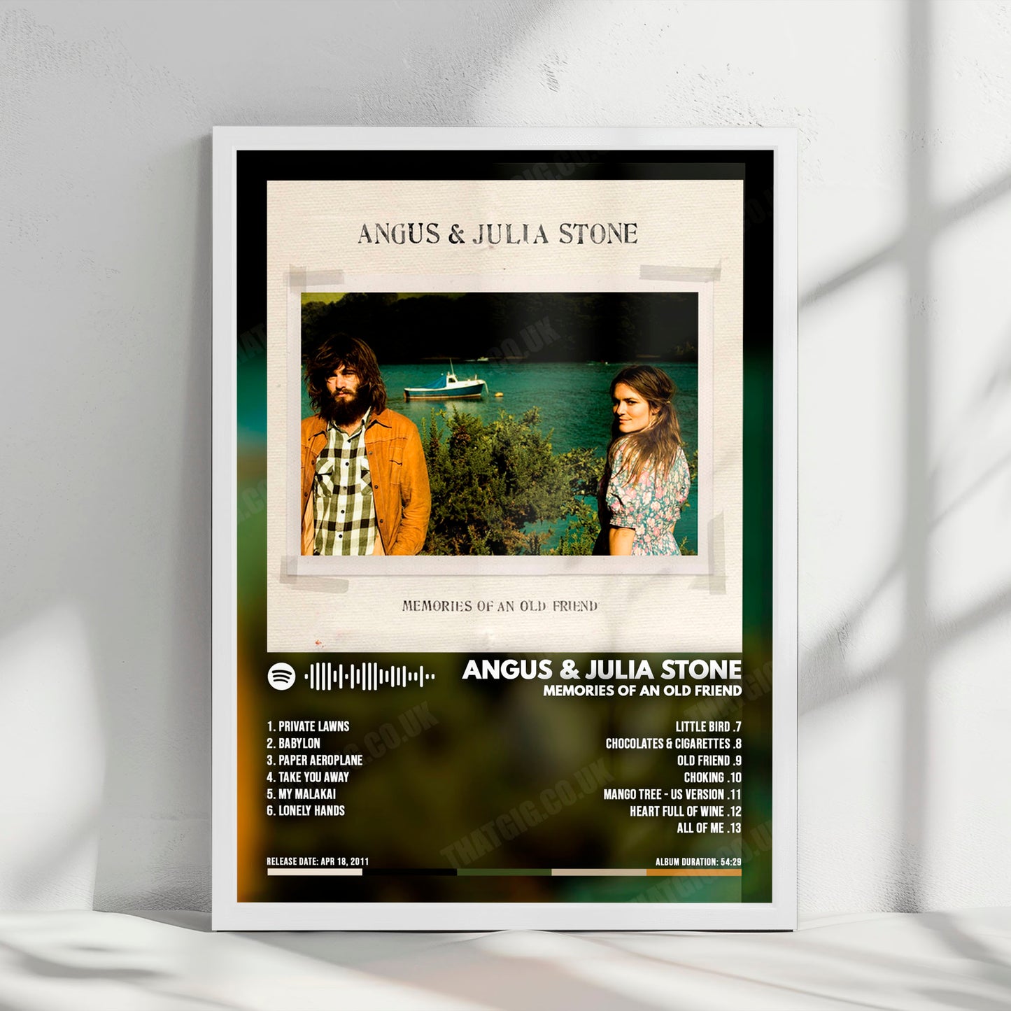 Angus & Julia Stone "Memories of an Old Friend" Album Cover Poster - with Complete Tracklist