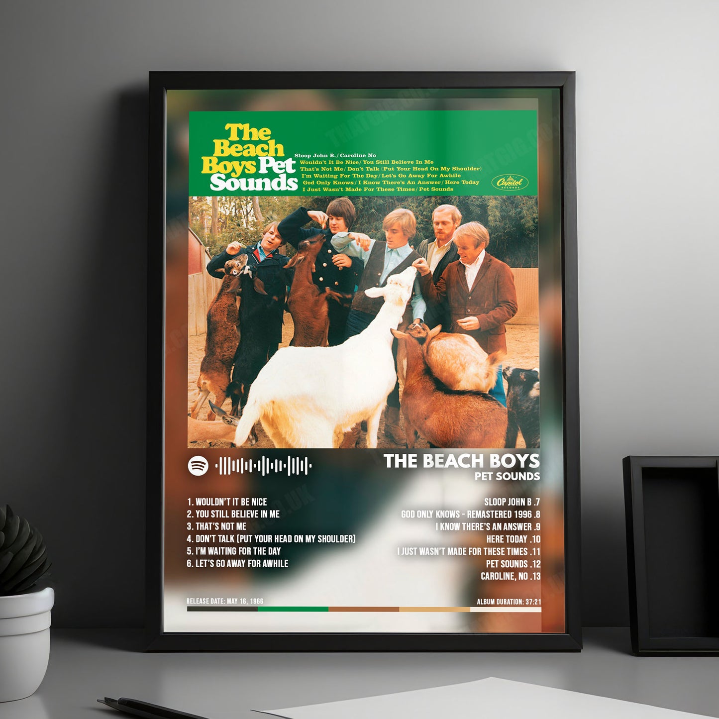 The Beach Boys "Pet Sounds " Album Cover Poster - with Complete Tracklist
