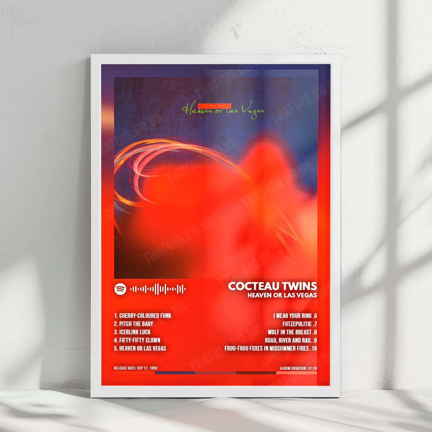Cocteau Twins "Heaven or Las Vegas" Album Cover Poster - with Complete Tracklist