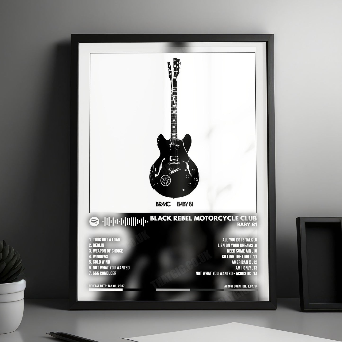 Black Rebel Motorcycle Club "Baby 81" Album Cover Poster - with Complete Tracklist