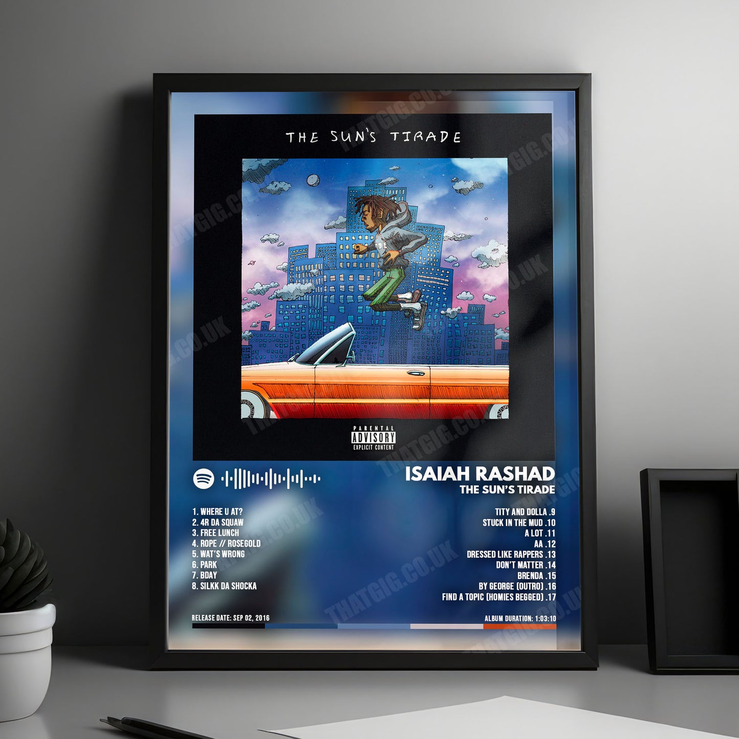 Isaiah Rashad "The Sun'S Tirade" Album Cover Poster - with Complete Tracklist