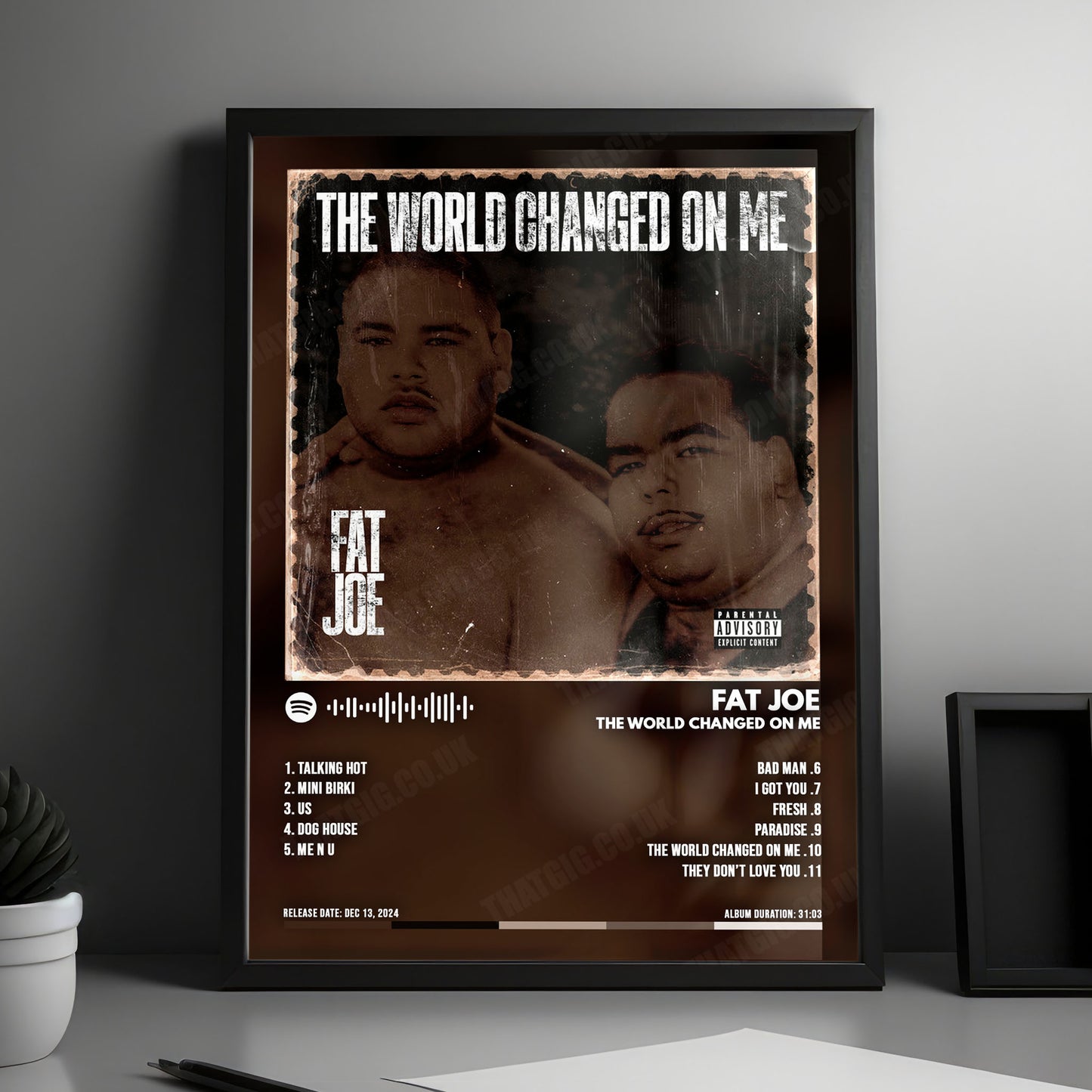 Fat Joe "Me" Album Cover Poster - with Complete Tracklist
