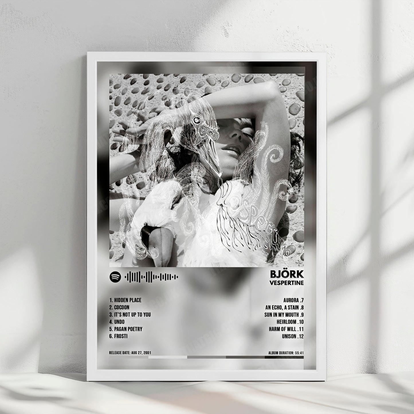 Björk "Vespertine" Album Cover Poster - with Complete Tracklist