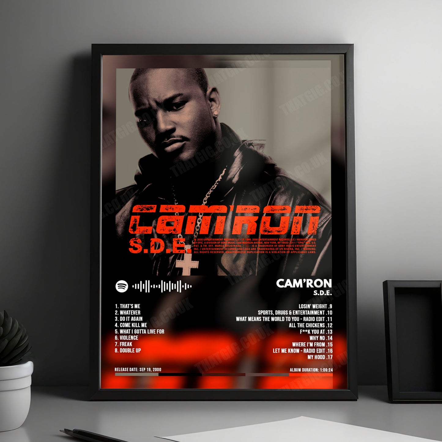 Camron "S.D.E" Album Cover Poster - with Complete Tracklist