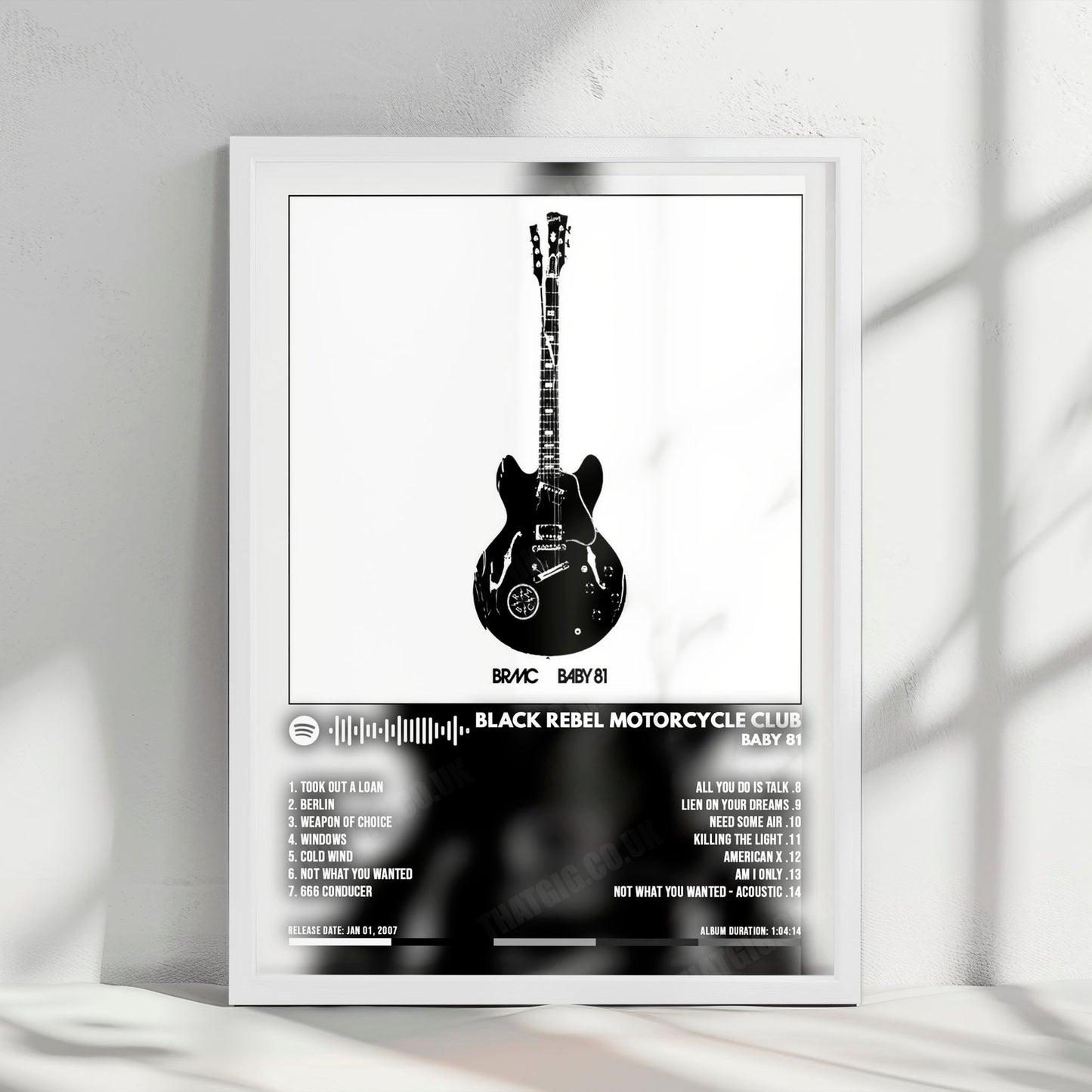 Black Rebel Motorcycle Club "Baby 81" Album Cover Poster - with Complete Tracklist