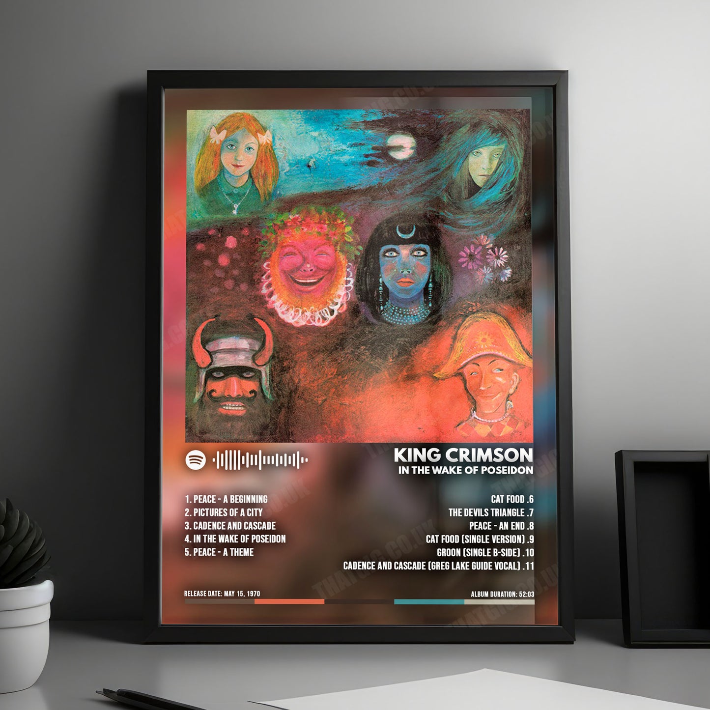 King Crimson "In The Wake Of Poseidon" Album Cover Poster - with Complete Tracklist