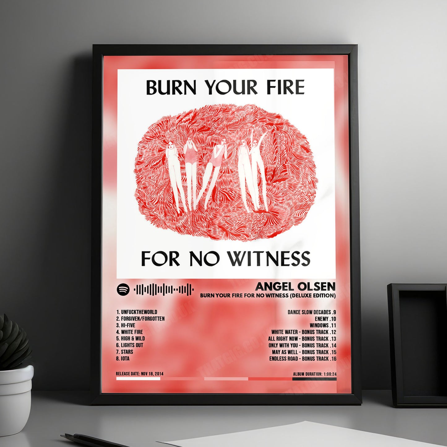 Angel Olsen "Burn Your Fire For No Witness (Deluxe Edition)" Album Cover Poster - with Complete Tracklist