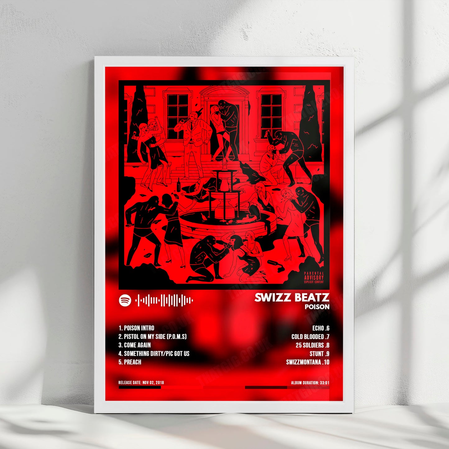 Swizz Beatz "Poison" Album Cover Poster - with Complete Tracklist