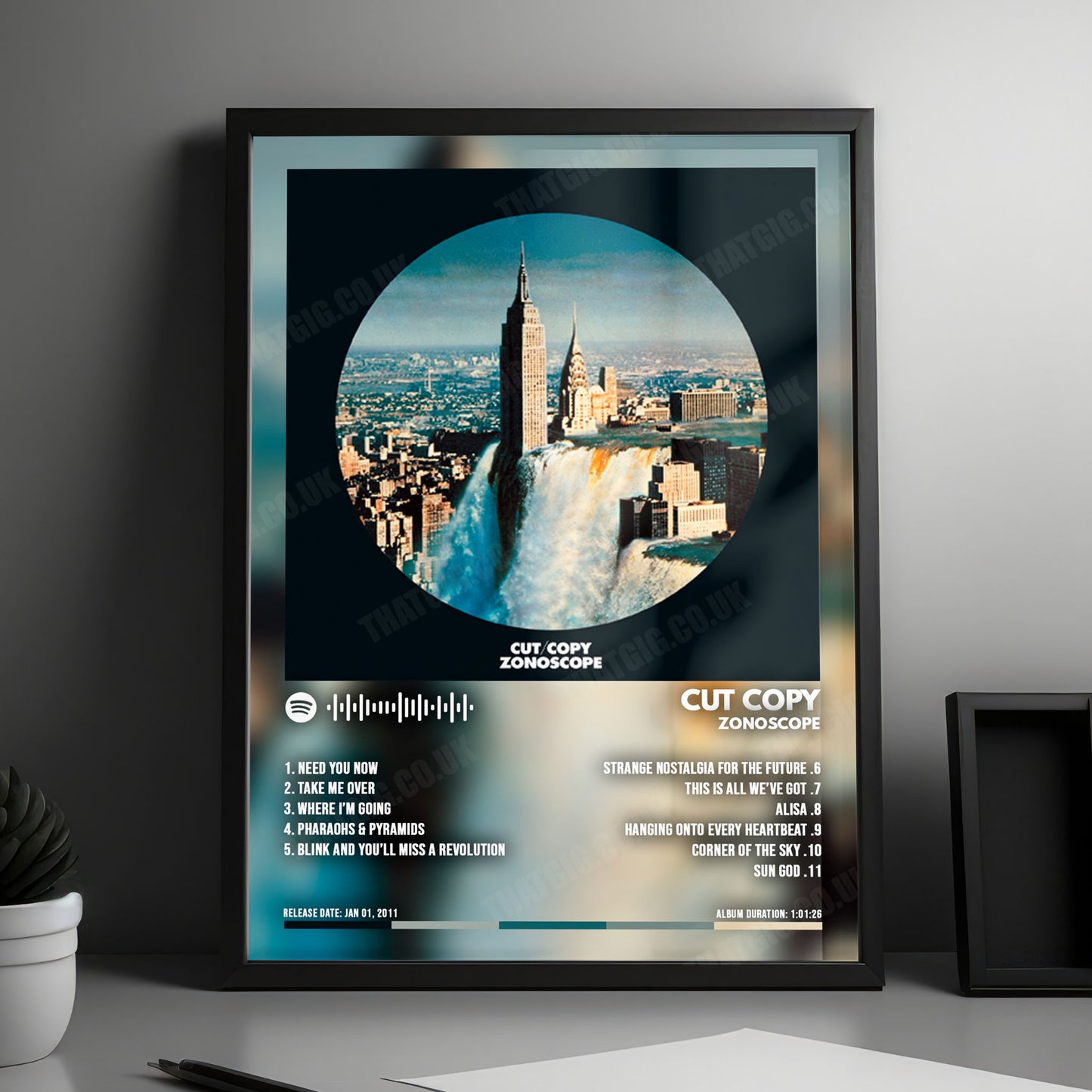 Cut Copy "Zonoscope" Album Cover Poster - with Complete Tracklist