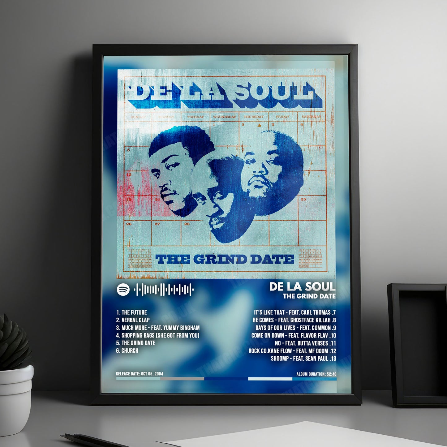 De La Soul "The Grind Date" Album Cover Poster - with Complete Tracklist