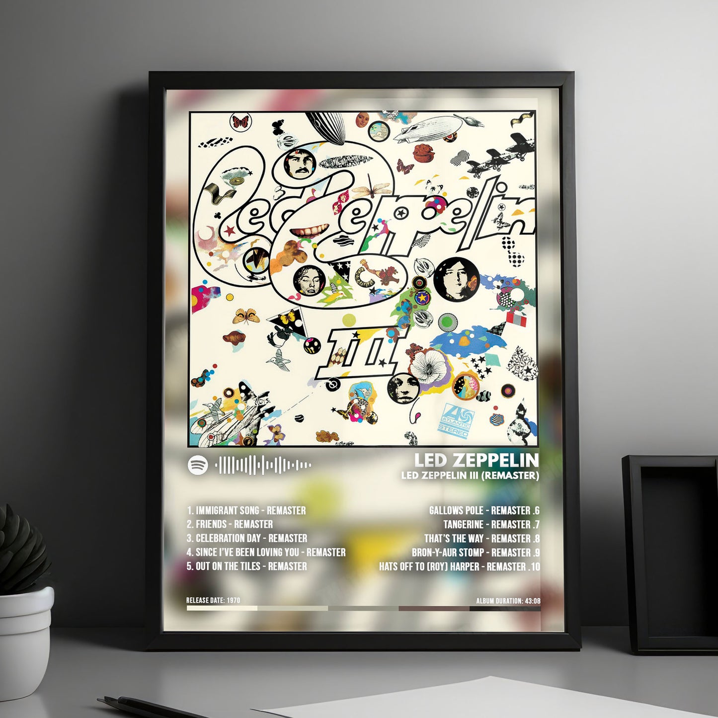 Led Zeppelin "II" Album Cover Poster - with Complete Tracklist