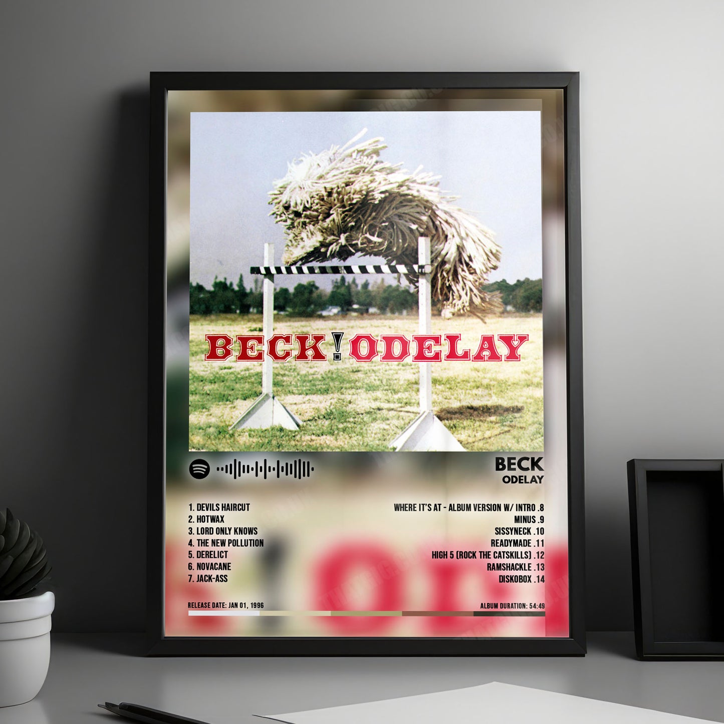 Beck "Odelay" Album Cover Poster - with Complete Tracklist