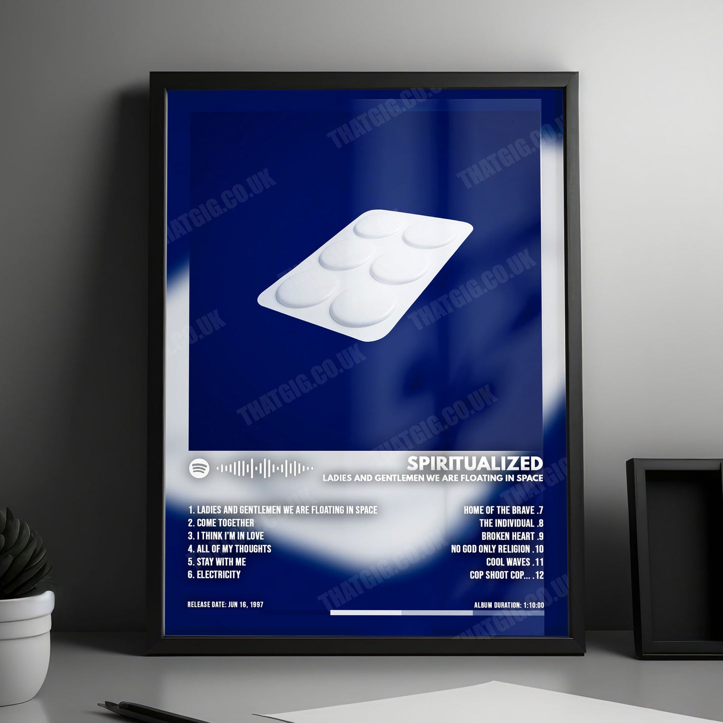 Spiritualized "Ladies And Gentlemen We Are Floating In Space" Album Cover Poster - with Complete Tracklist