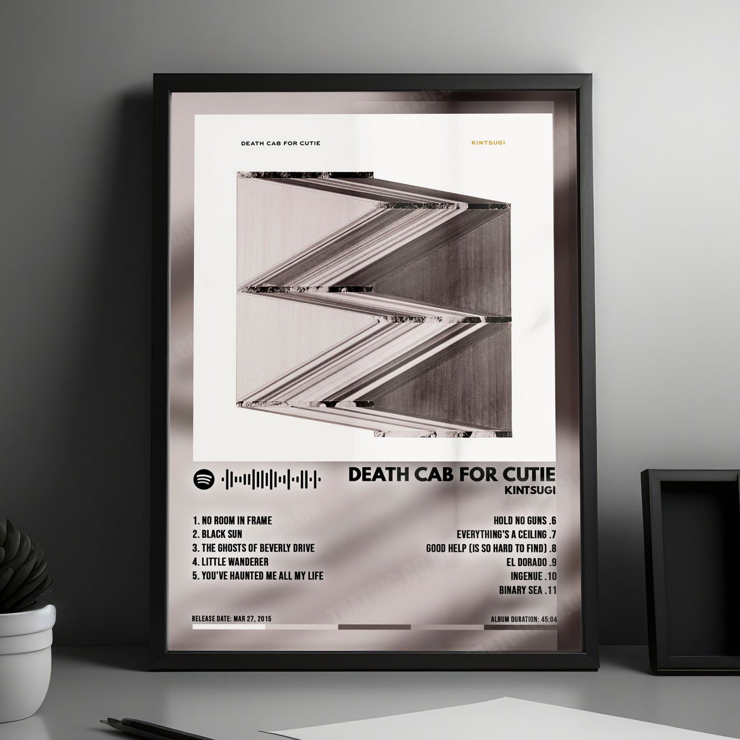 Death Cab for Cutie "Kintsugi" Album Cover Poster - with Complete Tracklist