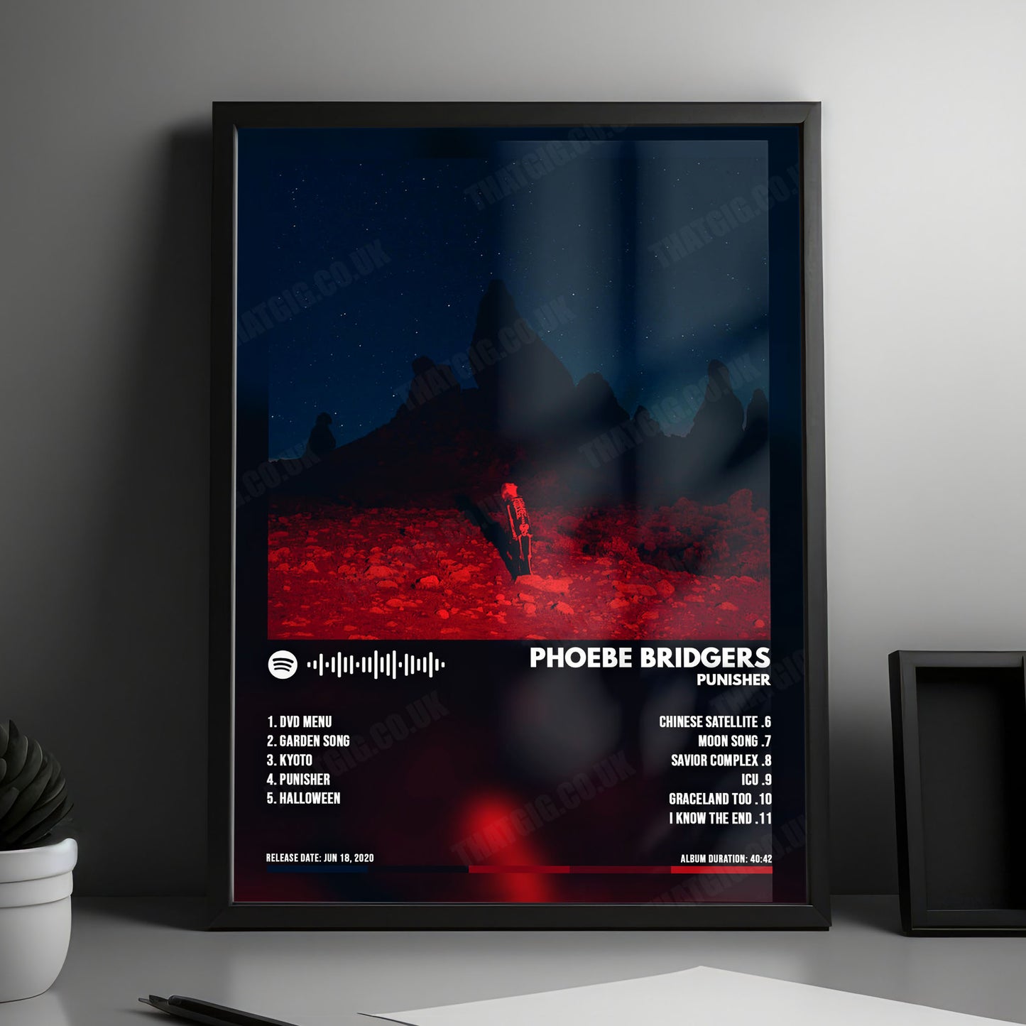 Phoebe Bridgers "Punisher " Album Cover Poster - with Complete Tracklist