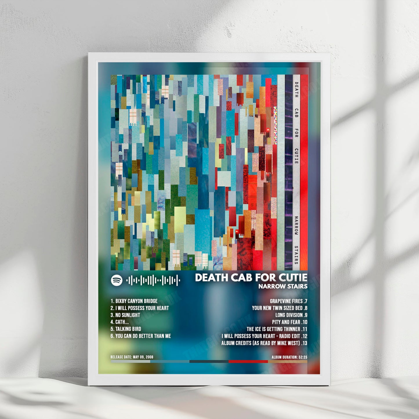 Death Cab for Cutie "Narrow Stairs" Album Cover Poster - with Complete Tracklist