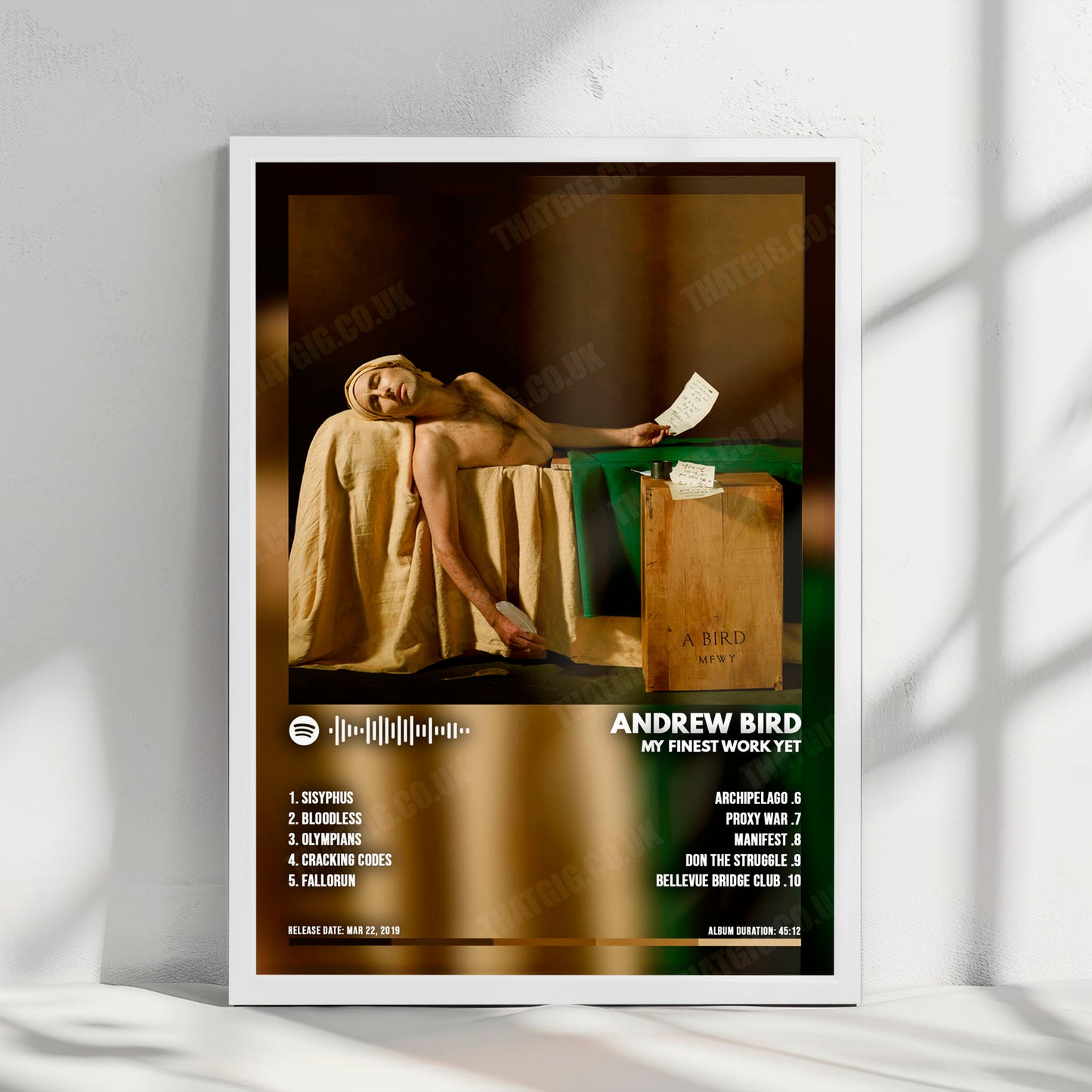 Andrew Bird "My Finest Work Yet" Album Cover Poster - with Complete Tracklist