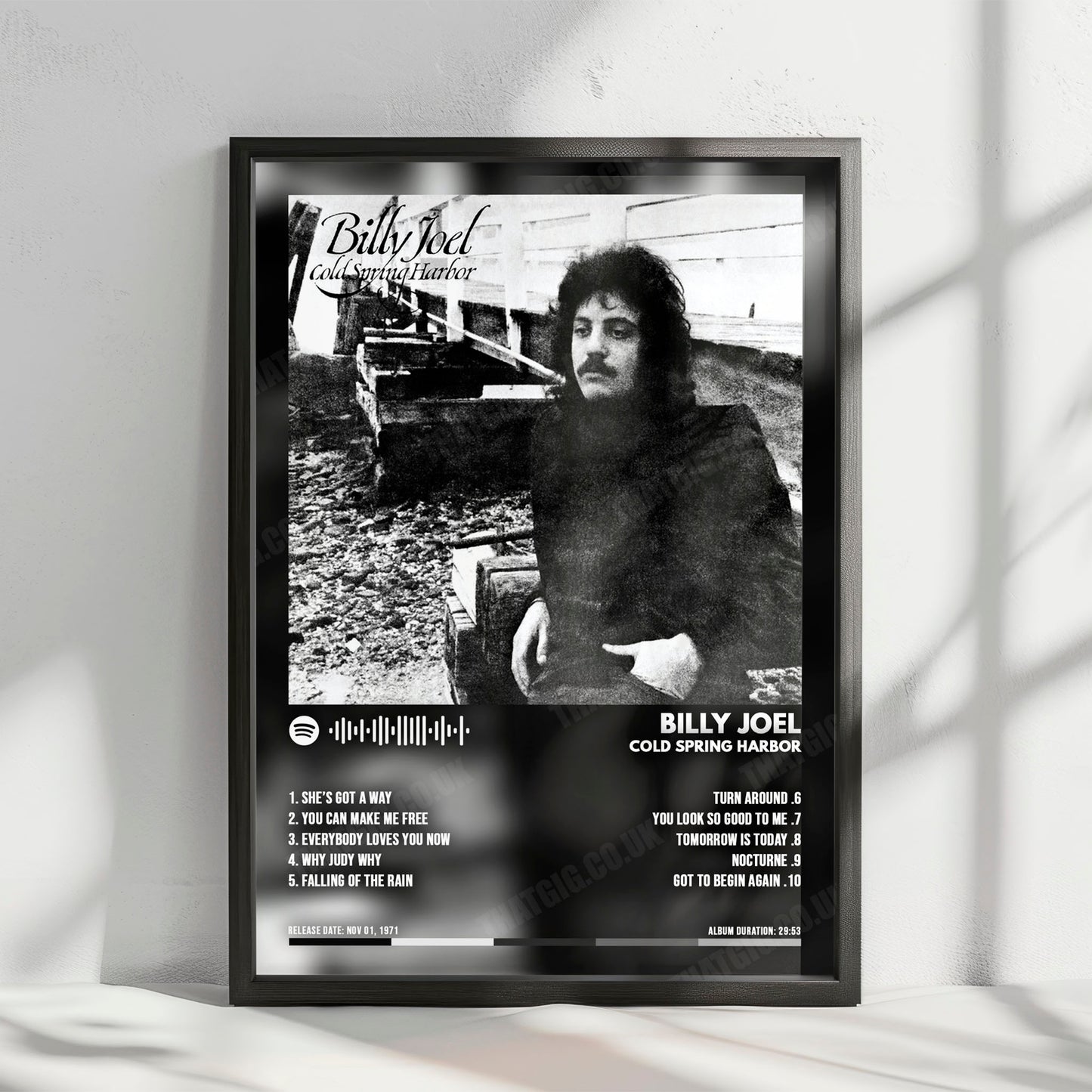 Billy Joel "Cold Spring Harbor" Album Cover Poster - with Complete Tracklist