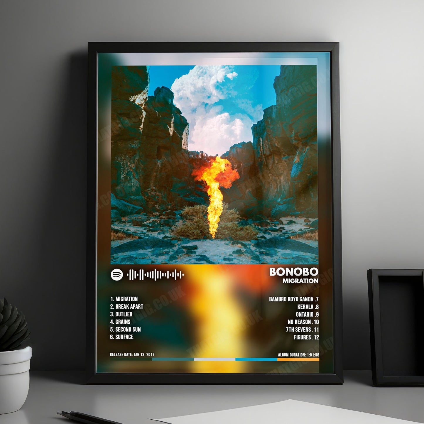 Bonobo "Migration" Album Cover Poster - with Complete Tracklist
