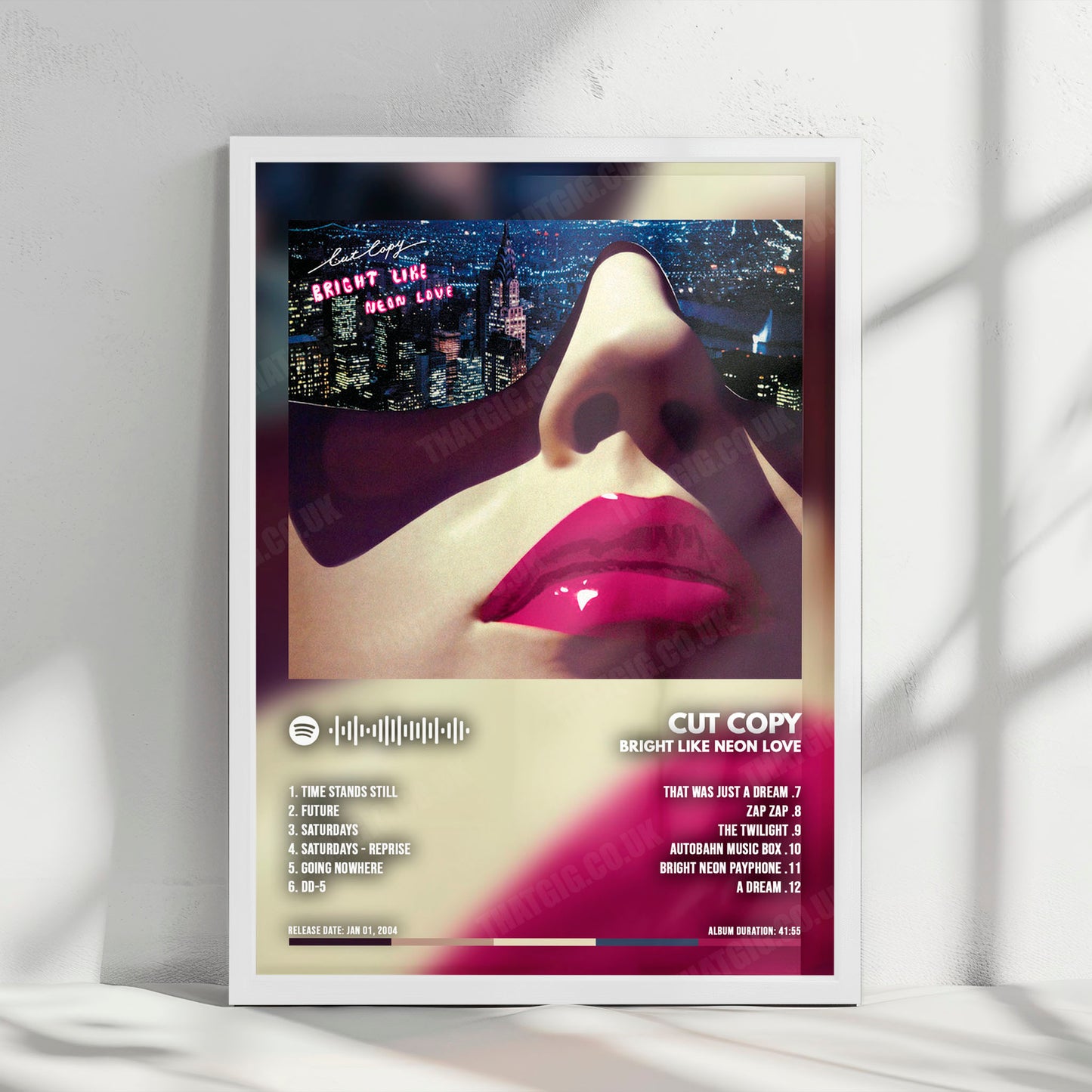 Cut Copy "Bright Like Neon Love" Album Cover Poster - with Complete Tracklist