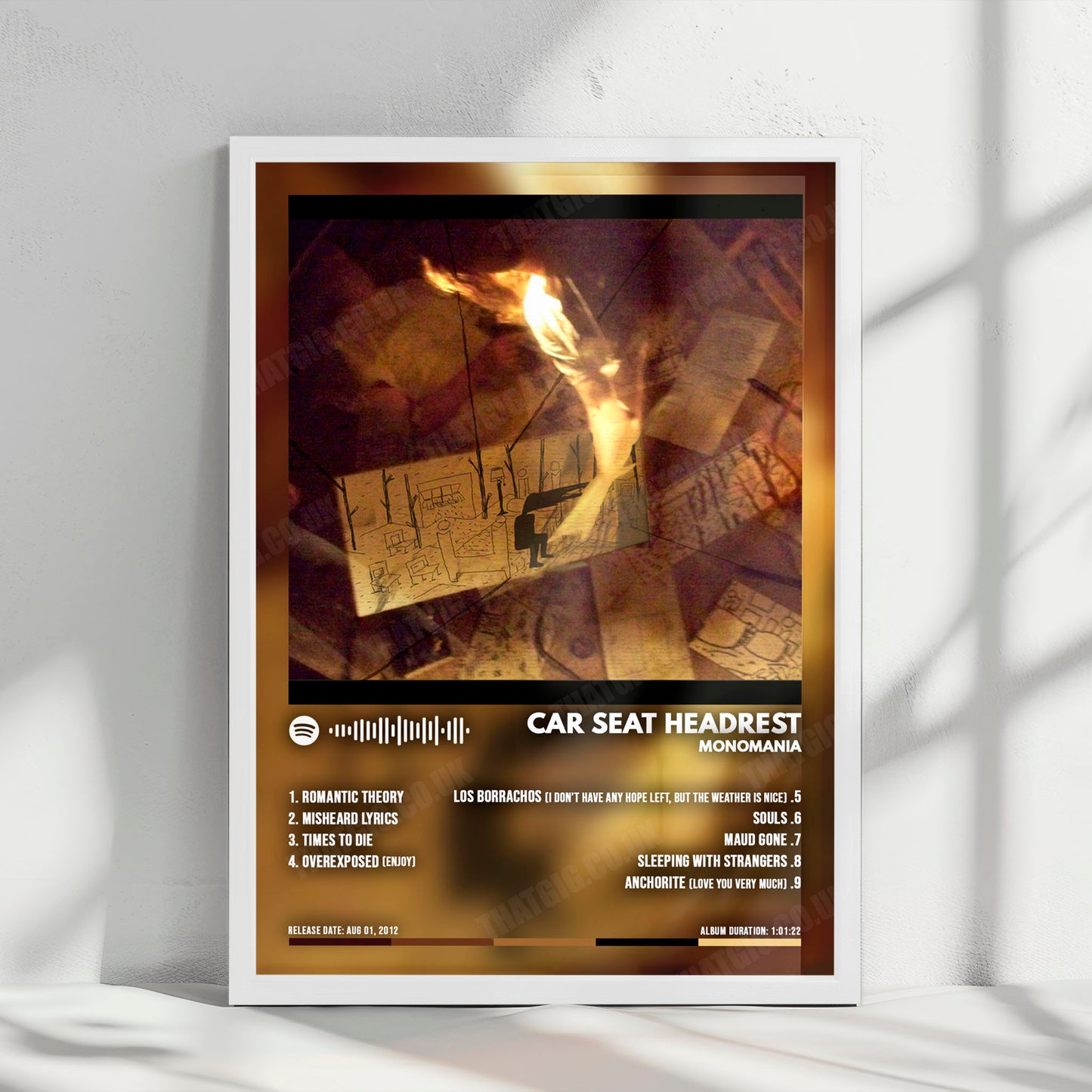 Car Seat Headrest "Headrest Monomania" Album Cover Poster - with Complete Tracklist