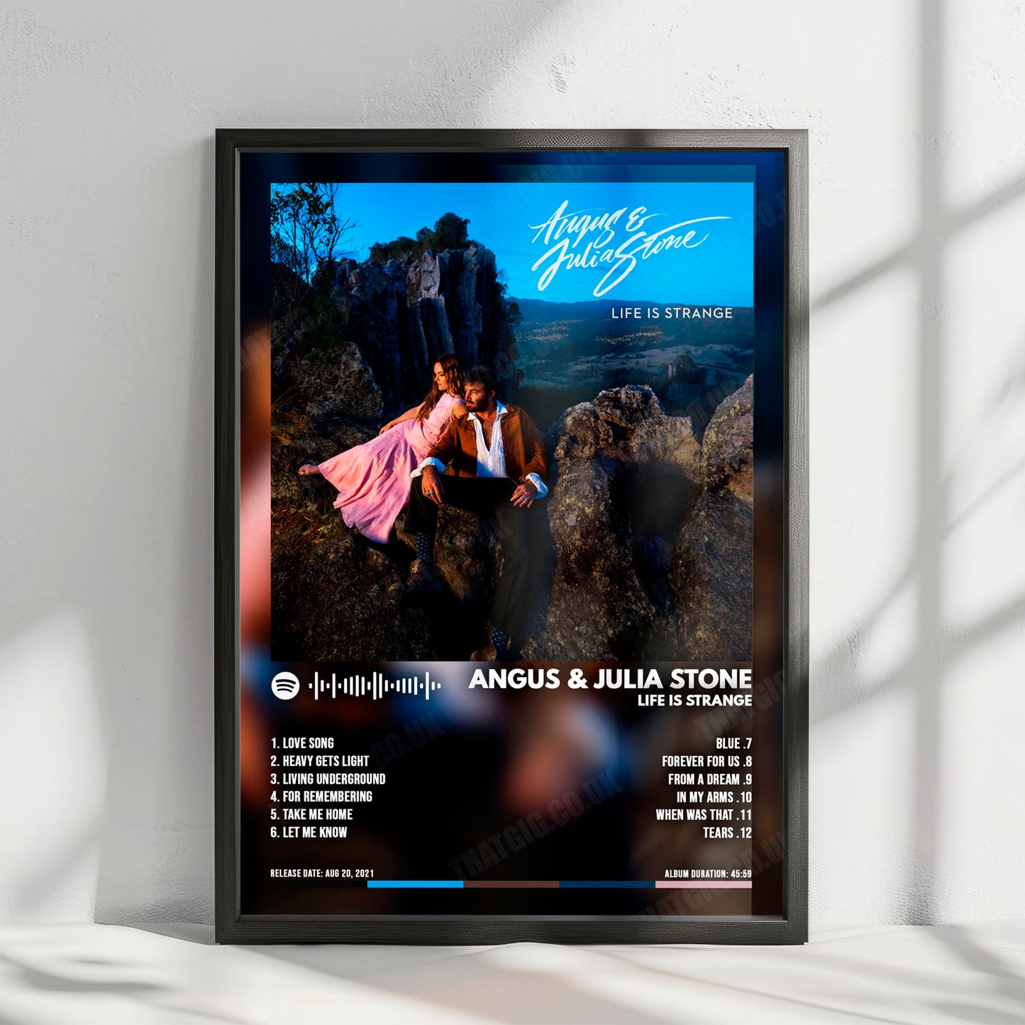Angus & Julia Stone "Life Is Strange" Album Cover Poster - with Complete Tracklist