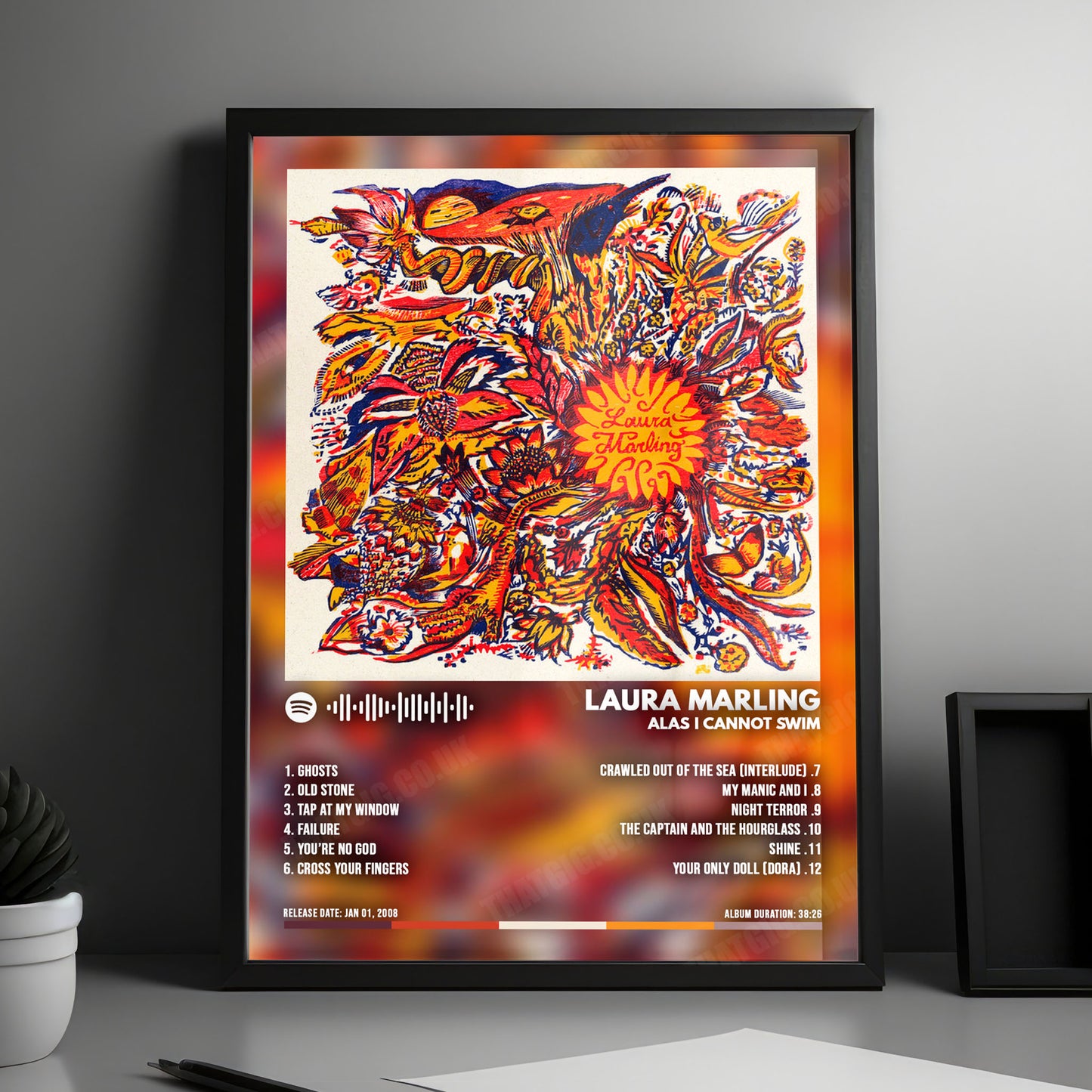 Laura Marling "Alas I Cannot Swim" Album Cover Poster - with Complete Tracklist