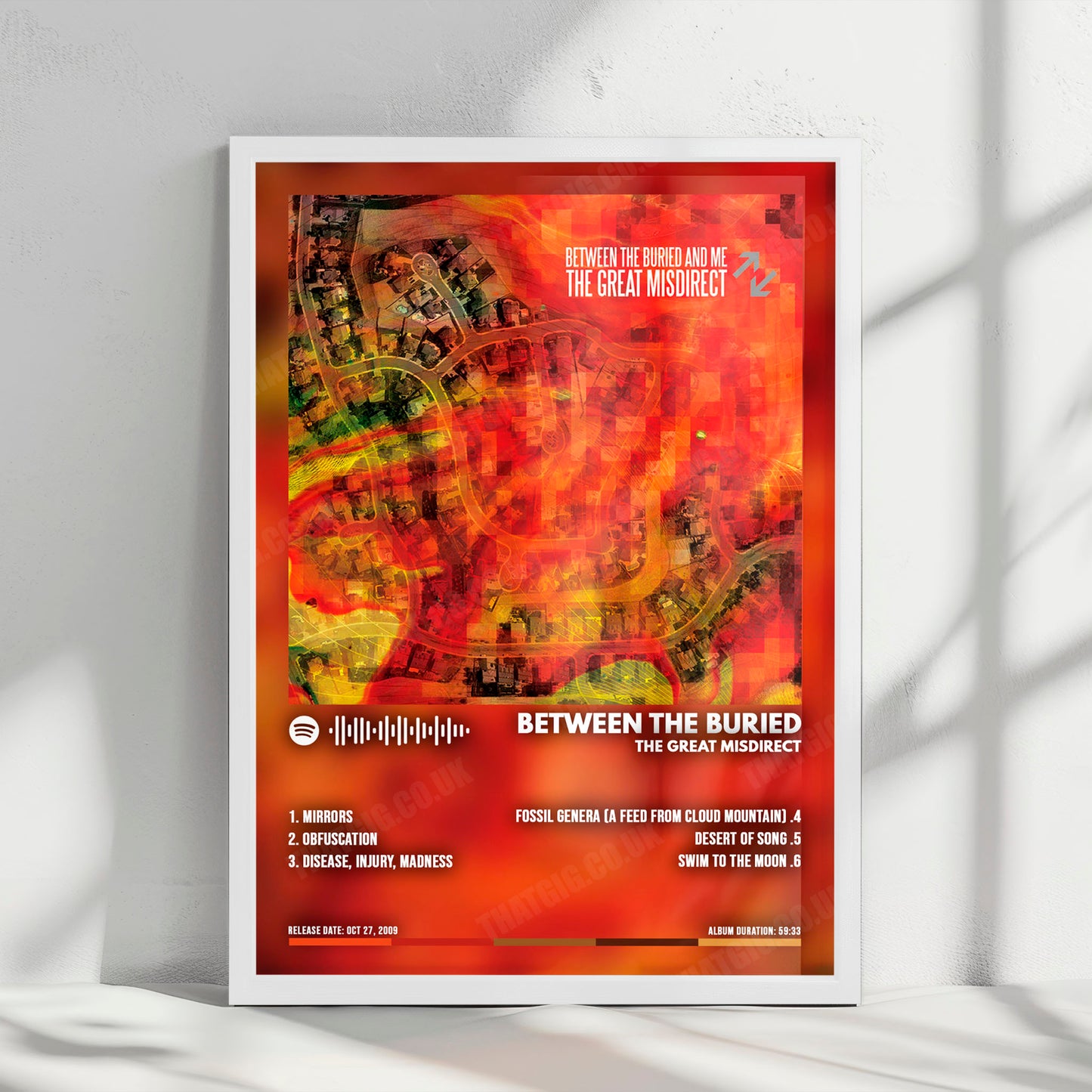 Between the Buried and Me "The Great Misdirect" Album Cover Poster - with Complete Tracklist