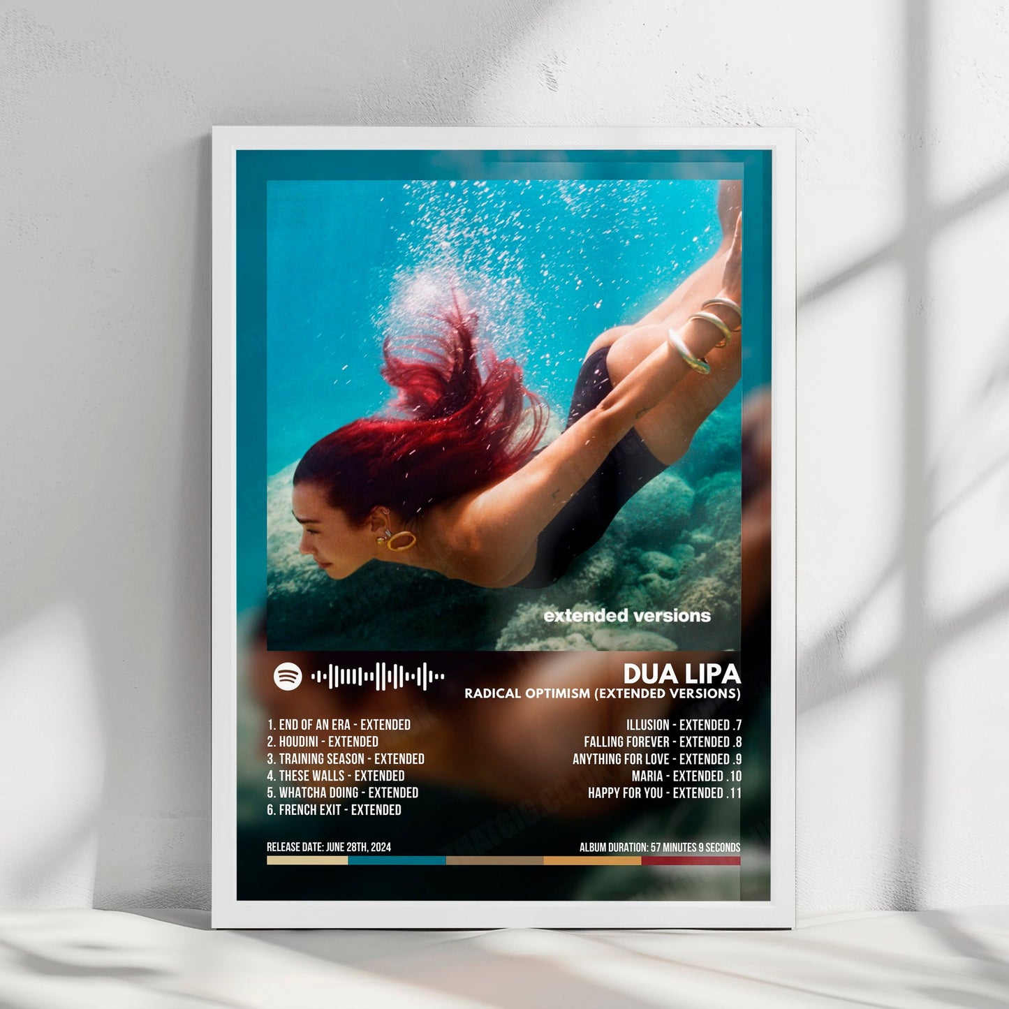 Dua Lipa "Radical Optimism (Extended Versions)" Album Cover Poster - with Complete Tracklist