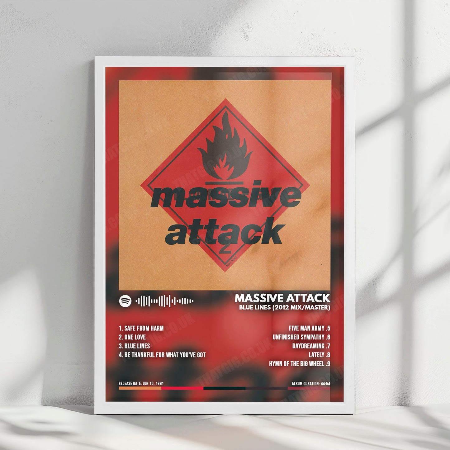 Massive Attack "Blue Lines " Album Cover Poster - with Complete Tracklist