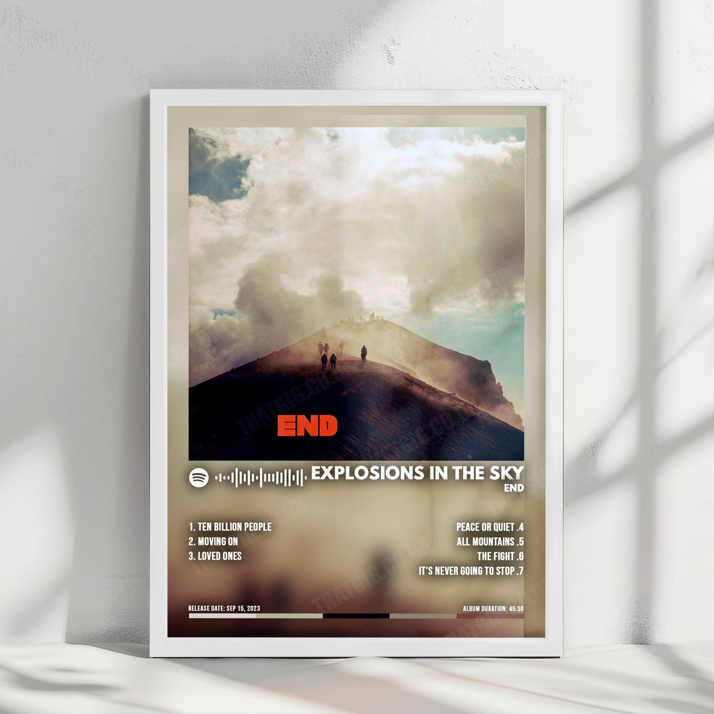 Explosions in the Sky "End" Album Cover Poster - with Complete Tracklist