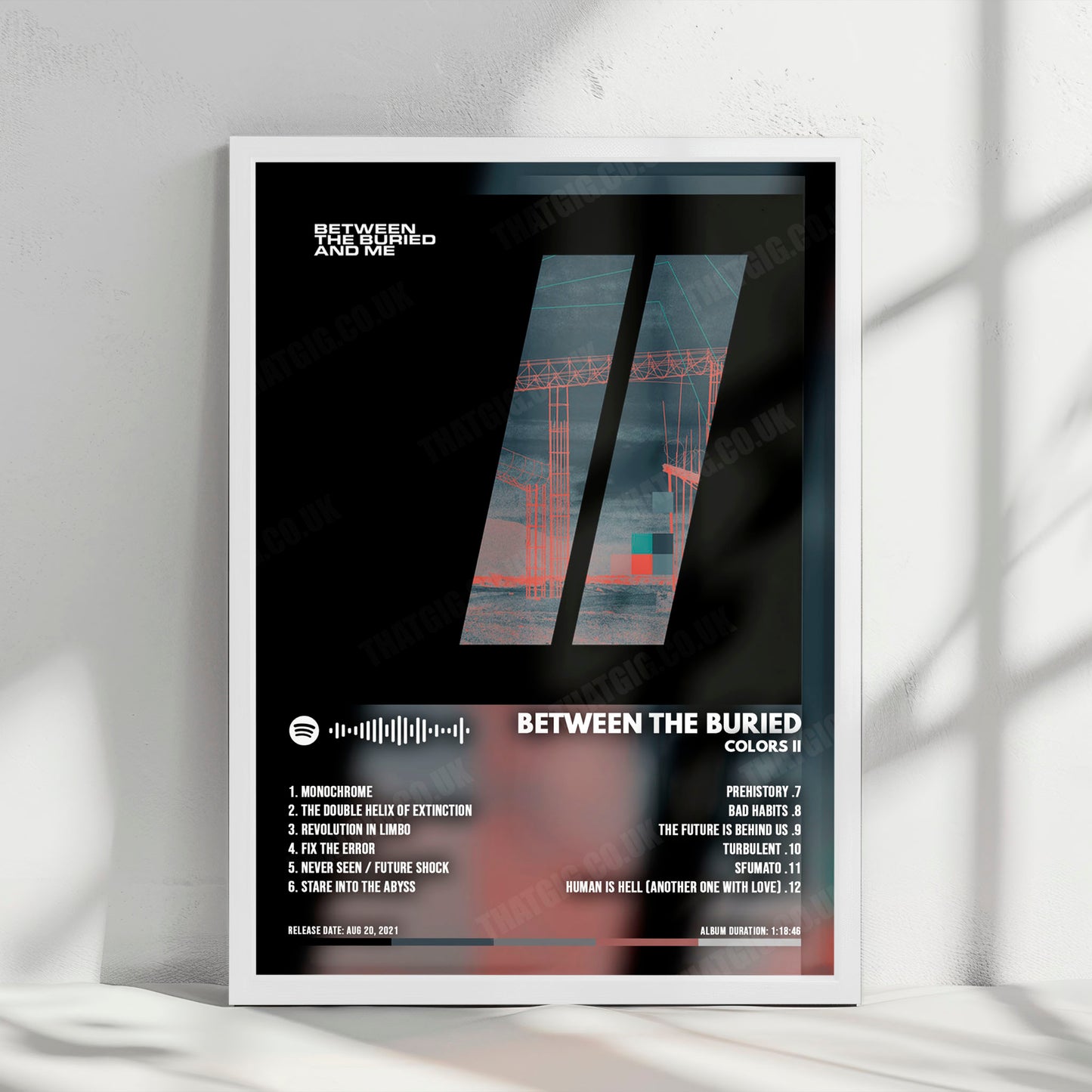 Between the Buried and Me "Colors II" Album Cover Poster - with Complete Tracklist
