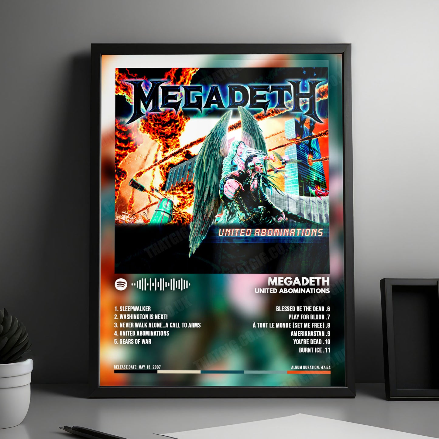 Megadeth "United Abominations" Album Cover Poster - with Complete Tracklist