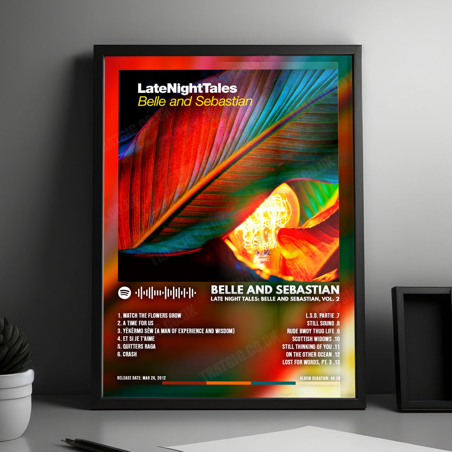 Belle and Sebastian "Late Night Tales Belle and Sebastian, Vol. 2" Album Cover Poster - with Complete Tracklist